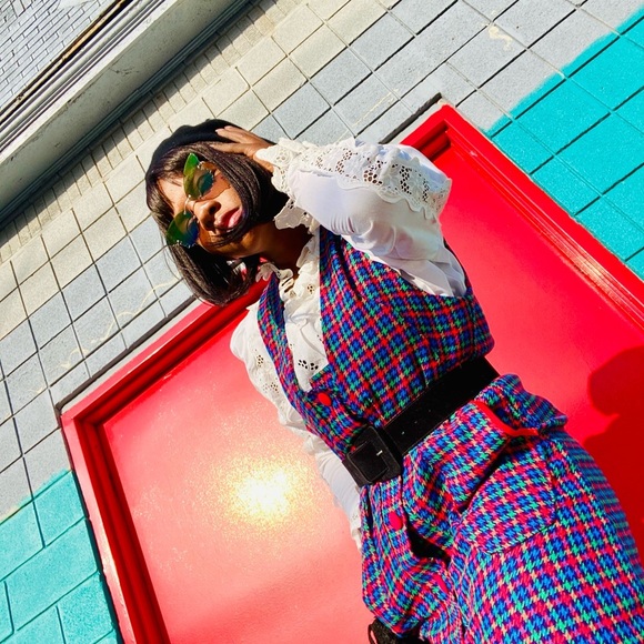 Houndstooth Jumper Dress - Picture 2 of 6